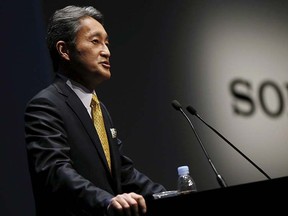 Sony Corp.'s president and chief executive officer Kazuo Hirai speaks during a corporate strategy meeting at the company's headquarters in Tokyo, in this Feb. 18, 2015 file photo. REUTERS/Issei Kato/Files