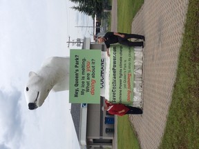 Laura LaBelle, President of the Board of Trade and Peter Politis, Mayor of Cochrane stand along side Chimo in the fight to save Cochrane Power.