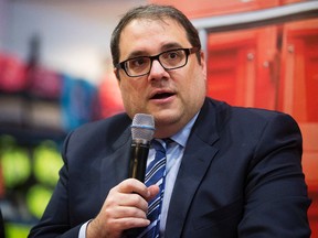 Canada Soccer President Victor Montagliani takes part in a press conference at West Edmonton Mall Sport Chek in Edmonton on March 20, 2015. (David Bloom/Edmonton Sun/QMI Agency)