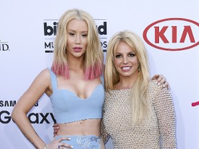 Iggy Azalea, left, and Britney Spears. (Judy Eddy/WENN.COM)