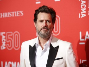 Actor Jim Carrey poses at LACMA's 50th anniversary gala in Los Angeles, Calif., on April 18, 2015. (REUTERS/Danny Moloshok)