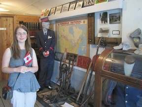 Chatham Railroad Museum coordinator Madeline Sykes poses inside the museum on Canada Day, July 1. The museum is open to the public during the summer Tuesday to Friday from 9 a.m. to 4:30 p.m. and on Saturday from 10 a.m. to 3 p.m.