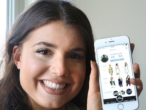 Gino Donato/The Sudbury Star
Alexis Fuller with FashionCircle, an app that allows users to share their online shopping purchases with friends.