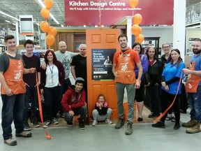 Supplied photo
Staff at the Sudbury Home Depot is raising money for the homeless youth of Sudbury. The Orange Door Project runs through to Thursday. The campaign is raising money and awareness for The Sudbury Action Centre for Youth. Money is being raised through $2 donations at the cash, which gets the customer a paper orange door with their name on it and displayed at the front of our store. A goal of $10,000 has been set.