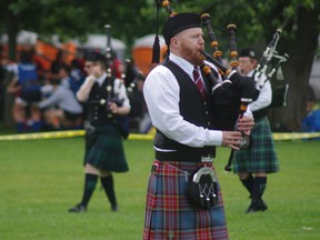 Solo bagpipers compete at the Embro Highland Games on Canada Day. (HEATHER RIVERS, Sentinel-Review)