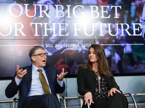 Bill and Melinda Gates attend a debate on the 2030 Sustainable Development Goals in Brussels January 22, 2015.        REUTERS/Francois Lenoir