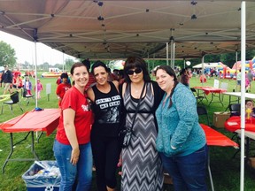 Nadia Robinson, second from left, is feeling blessed to have such great neighbours like Kristy Simons, Catherine Savard, Renee Deschenes. SUBMITTED PHOTO