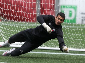 Friday, May 15, 2015 Ottawa -- Ottawa Fury FC goalkeeper Waleed Cassis trains at TD Place. The Ottawa native signed his first professional contract with the club this week. (Chris Hofley/Ottawa Sun)