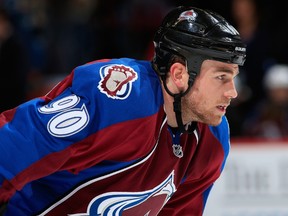 Ryan O'Reilly of the Colorado Avalanche warms up prior to facing the Chicago Blackhawks at Pepsi Center on December 27, 2014. (Doug Pensinger/Getty Images/AFP)