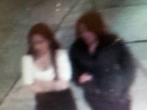 Kingston Police detectives are searching for two female persons of interest seen here on Sunday, March 23, 2015 in Kingston, Ont.  Supplied Photo