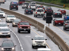 Traffic om the Don Valley Pkwy. where new traffic control measure will some into effect for seven weeks during the Pan Am Games on June 28, 2015. (Michael Peake/Toronto Sun)