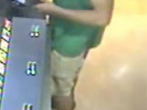 Kingston Police are looking to identify a male suspect in connection to damage at the Cineplex Odeon theatre on July 2. Kingston Police photo