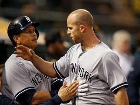 Yankees' Brett Gardner (right) and Alex Rodriguez have both played above and beyond their fantasy forecasts over the first half of the season. (AFP)