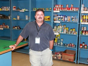 Myles Vanni, the executive director of the Inn of the Good Shepherd in Sarnia, says the food bank will make it through the summer because of long-term planning, but donations have dropped to almost nothing.
PHOTO TAKEN Tuesday, June 30, 2015 at Sarnia, Ontario
CHRIS O’GORMAN/ SARNIA OBSERVER/ POSTMEDIA NETWORK