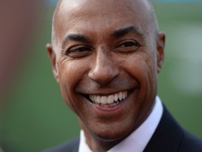 CFL commissioner Jeffrey Orridge walks on the sidelines before the start of CFL game between the B.C. Lions and Ottawa RedBlacks on Saturday July 4, 2015. 
THE CANADIAN PRESS\Adrian Wyld