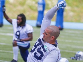 Having rejoined the Argonauts, Ricky Foley will go up against his former team, the Roughriders, on Sunday. (DAVE THOMAS/TORONTO SUN)