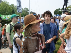 Actress Jane Fonda was one of the thousands of people who converged on Queen's Park on Sunday for a climate change rally. (JEREMY APPEL, Toronto Sun)