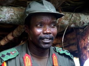 In this July 31, 2006 file photo, Joseph Kony, leader of the Lord's Resistance Army, speaks during a meeting with a delegation of 160 officials and lawmakers from northern Uganda and representatives of non-governmental organizations in Congo near the Sudan border. (AP Photo/File)