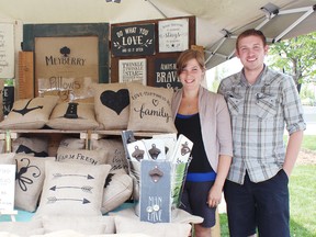 Marie and Ryan Yoanidis of Meyberry Handcrafted Home Decor. (Steph Smith/Goderich Signal Star)