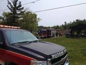 Six Nations firefighters respond Saturday to a ninth suspicious fire in the past three months. (Submitted photo)