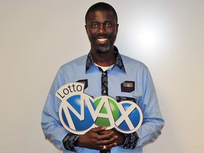 Eddy Mushibuk, who won $12.5 million in a June ﻿LOTTO MAX draw. The Ottawa man bought the ticket in Edmonton. (SUPPLIED)