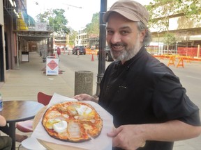 Co-owner/chef Lino Olivera’s favourite is the Bacon & Eggs pizza.