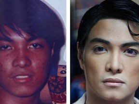A combination photo shows Herbert Chavez before and after his cosmetic transformation to look more like the comic book character Superman in Calamba Laguna.

REUTERS/Handout