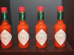 Tabasco sauce. Aaron Davidson/Getty Images for SBWFF/AFP