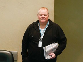 Councillor Rob Ford in council today as they debate poverty reduction strategy at Toronto City Hall on Tuesday July 7, 2015. (Stan Behal/Toronto Sun)