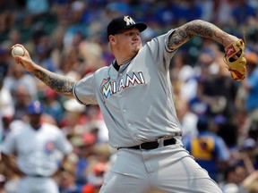 The Marlins' Mat Latos, 27, is 3-6 with a 4.90 ERA in 14 starts walking 24 and striking out 68 in 75 1/3 innings. (AP)