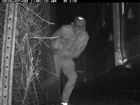 A surveillance image of a man taken at Hamilton’s GO holding facility early Wednesday. (Metrolinx)