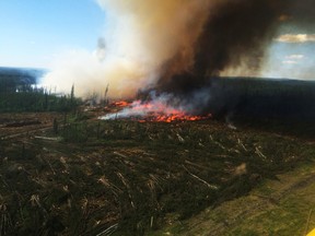 A wildfire burned near Swan Hills in the Whitecourt Wildfire Management Area last week. At its peak, the fire was larger than 30 hectares.

Photo submitted by Alberta Environment