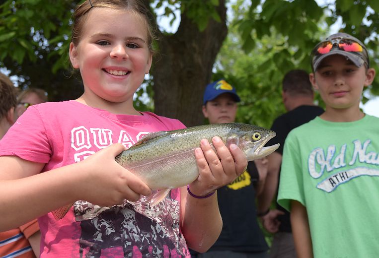 Families fish together at Kiwanis Fishing Derby