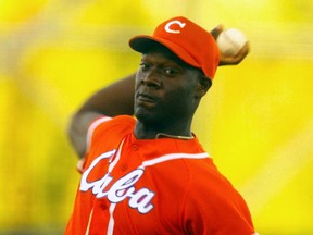 A Cuban pitcher at the 1999 Pan Am Games in Winnipeg. (Toronto Sun files)