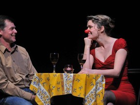 Christy Bruce, right, stars as Mimi in the improvisational comedy Blind Date, a Sudbury Theatre Centre production. (Supplied photo)