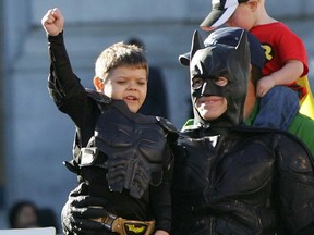 Dressed as Batkid, Make-A-Wish recipient Miles Scott spent the day fighting crime as San Francisco was turned into Gotham City. (Warner Bros.)