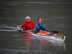 Bob Ross (left) and Dave Hutchinson were named winners of the 2015 Yukon River Quest — the world’s longest canoe and kayak race. Supplied photo.