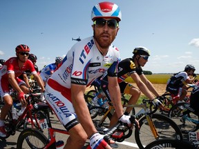Katusha rider Luca Paolini of Italy cycles during the 191.5-km 6th stage of the Tour de France from Abbeville to Le Havre, France, on Thursday, July 9, 2015. (Benoit Tessier/Reuters)