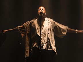 Kanye West performing on the Bell Stage at Bluesfest in Ottawa, Ont. on Friday July 10, 2015. Errol McGihon/Ottawa Sun/Postmedia Network