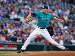A highly favourable BABIP suggested Mariners' Mike Montgomery was due for a clunker. And on Friday night, the Angels batters obliged. (Associated Press)