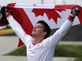 Cycling BMX Pan Am Games  gold medal winner Tory Nyhaug of Canada  on Saturday July 11, 2015. Craig Robertson/Toronto Sun/Postmedia Network