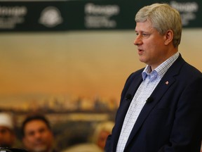 Prime Minister Stephen Harper announces the expansion of Rouge National Urban Park adding an additional 21 square-kilometres of new parklands at a stop in Pickering on July 11, 2015. (Jack Boland/Toronto Sun)