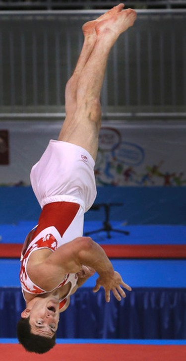 Canada's Kevin LYTWYN during the floor routine during the Mens Gymnastics Artistic Competition on Saturday July 11, 2015. Veronica Henri/Toronto Sun/Postmedia Network