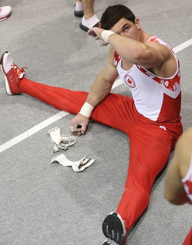 Canada's Kevin LYTWYN, prepares during the Mens Gymnastics Artistic Competition on Saturday July 11, 2015. Veronica Henri/Toronto Sun/Postmedia Network