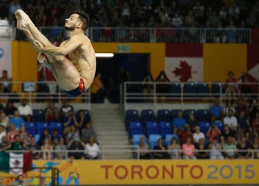 Canadian diver Francois Imbeau-Dulac finsihed 6th in the 3 metre springboard the at the Pan Am Aquatic Centre in Toronto on Saturday July 11, 2015. Michael Peake/Toronto Sun/Postmedia Network