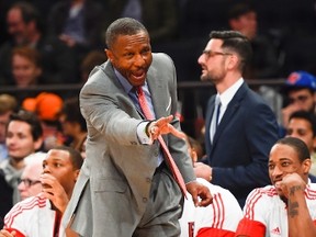 Raptors coach Dwane Casey says there have been improvements made on defence in the off-season, but he likes the look of the team’s offence, too. (AFP/PHOTO)