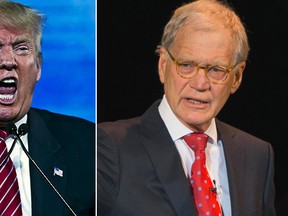 Donald Trump, left, and David Letterman. (REUTERS/L.E. Baskow/Las Vegas Sun and REUTERS/Lucas Jackson Photos)