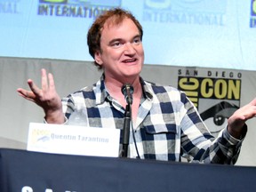 Quentin Tarantino speaks during "The Hateful Eight" panel on day 3 of Comic-Con International on Saturday, July 11, 2015, in San Diego. (Richard Shotwell/AP)