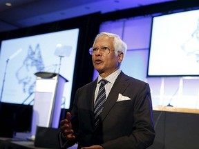 President and CEO Asim Ghosh of Husky Energy addresses shareholders during the company's annual general meeting in Calgary, May 6, 2015. REUTERS/Todd Korol