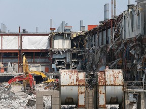 A section of the General Motors plant that is being torn down on Stevenson Rd. S. on Monday, July 13, 2015. (Jack Boland/Toronto Sun)